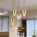 Axyaa Lake Blue Gradient Glass Pendant LED Chandelier for Home Decor