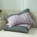 Axyaa Soft Cotton Pillowcase Chequer Grid Pattern 48x74cm Bedding Pillow Cover Set