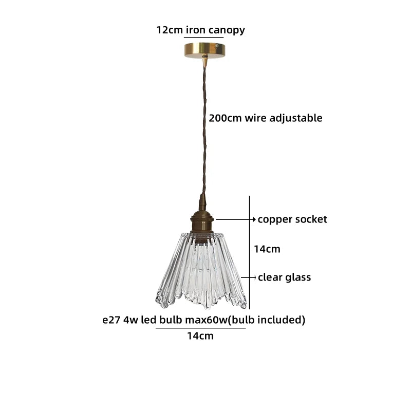 Axyaa Clear Glass LED Hanging Chandelier Pendant Lamp