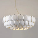 Axyaa White Ceramic Chandelier: Romantic Luxury LED Lighting for Home & Restaurant Decor