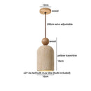 Axyaa Yellow Travertine LED Pendant Lamp Wood Stone Hanging Light