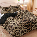 Axyaa Leopard Print Duvet Set: 1 Duvet + 2 Pillowcases for High-Definition Home Decor