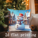 Axyaa Christmas Animal & Snowman Pillow Cover for Sofa, Bedroom, Car