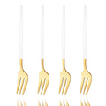 Axyaa Gold Stainless Steel Fruit Cake Dinnerware Set 4Pcs