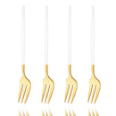 Axyaa Gold Stainless Steel Fruit Cake Dinnerware Set 4Pcs