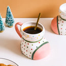 Axyaa Christmas Sock Ceramic Cup & Marker Pen Set, 650ml Holiday Table Decor Drinking Utensil