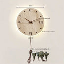 Axyaa LED Travertine Wall Sconce Lamp with Pull Chain Switch