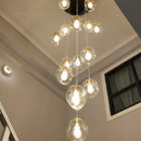 Axyaa Spiral Stairwell Glass LED Chandelier - Modern Nordic Design, Creative Duplex Villa Pendant Light