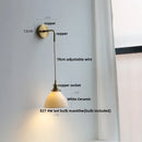 Axyaa Glass LED Wall Light Adjustable Modern Copper Bedside Lamp