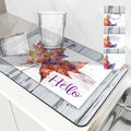 Axyaa Watercolor Kitchen Antiskid Drying Mat - Quick Dry Drain Pad