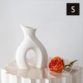 Axyaa Nordic Monochrome Ceramic Vase Geometric Abstract Art Home Decoration Ornament