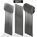 Axyaa Black Stainless Steel Cutlery Set - 18 Pieces