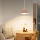 Axyaa Pink Wood Pendant Light: Nordic Modern E27 Shade for Home Decor Lighting