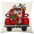 Axyaa Christmas Party Santa Dwarf Print Pillow Cover