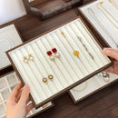 Axyaa Velvet Jewelry Organizer Trays for Drawer - Stackable Ring Earring Storage