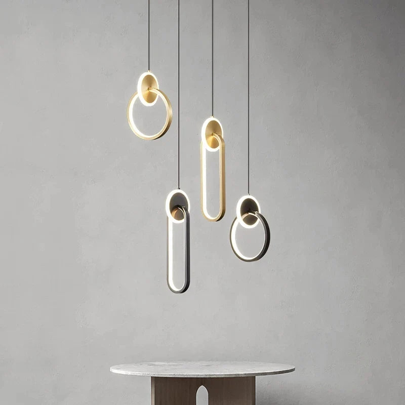 Axyaa White Black Pendant Lamp - Dimmable LED Hanging Light for Bedside Decor