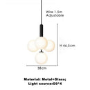 Axyaa Nordic Glass Pendant Light - Modern Gold Black Hanging Lamp for Home Interiors