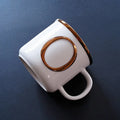 Axyaa Light Luxury Nordic Bone Couple Cup - Gold Relief Ceramic Mug