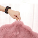 Axyaa Oval Plush Rabbit Fur Mat for Children's Bedside Rug & Living Room Decor