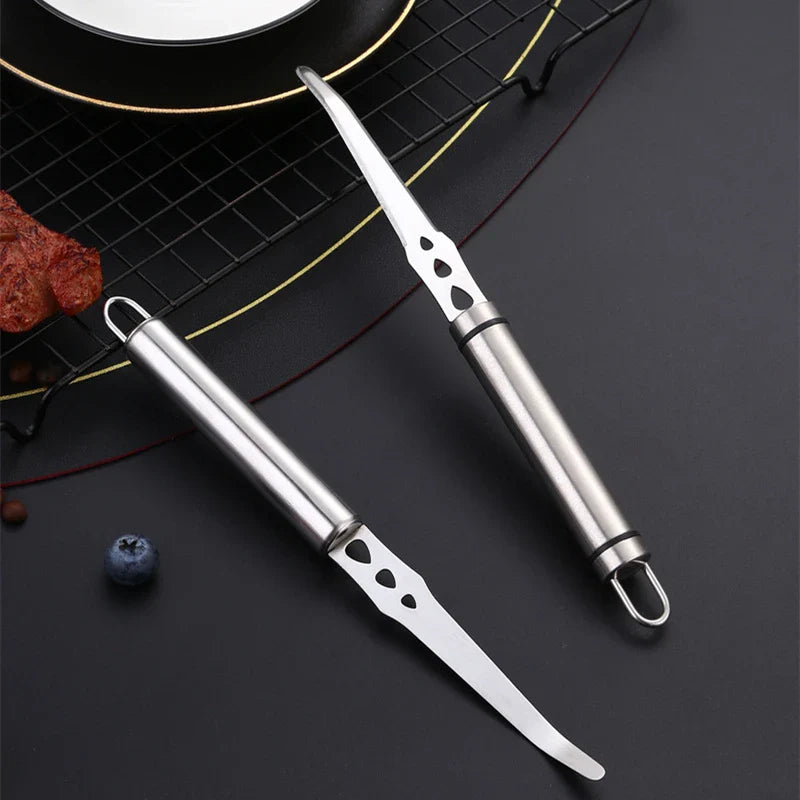 Axyaa Stainless Steel Orange Peeler Knife with Long Handle - Double-sided Blade Cutter