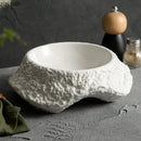 Axyaa Irregular Rock Texture Ceramic Double Layer Soup Plate - Set of 1