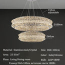 Axyaa Crystal Chandelier High-end Luxury Pendant Lamp for Home Decor Lighting