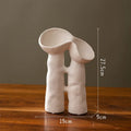 Axyaa Geometric Stoneware Vase Abstract Irregular Open Flower Home Decor