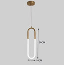 Axyaa Gold Metal LED Pendant Light for Modern Minimalist Living Room Lighting