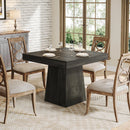 Axyaa Farmhouse Pedestal Dining Table, 31.5-Inch Square Kitchen Table for 4