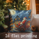 Axyaa Santa Claus Christmas Scene Pillow Cover for Sofa Bedroom Car