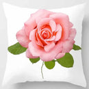 Axyaa Yellow Rose Print Pattern Cushion Cover for Home Decor