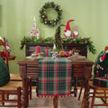 Axyaa Christmas Plaid Jacquard Table Runner for Festive Home Decor