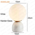 Axyaa Black Iron Glass Ball Table Lamps - Nordic Bedroom Lighting