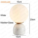 Axyaa Black Iron Glass Ball Table Lamps - Nordic Bedroom Lighting