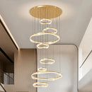 Axyaa Modern Ring LED Pendant Chandeliers for Living Room and Dining Room