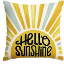 Axyaa Bee Happy Linen Square Pillowcase Sunshine Decor 50*50