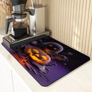 Halloween Pumpkin Head Ghost Absorbent Drying Mat by Axyaa