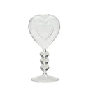 Axyaa Heart Stemmed Glass Cup: Creative Design for Cocktails, Smooth Ripple Straw, Bar Tool