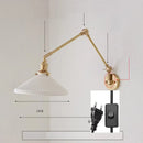 Axyaa Ceramic Copper LED Wall Lamp with Adjustable Long Arm Swing