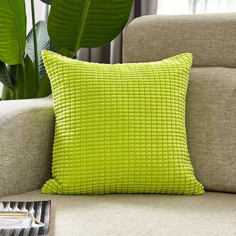 Nordic Corduroy Pillow Cover 50x50cm Super Soft by Axyaa