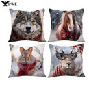 Axyaa Nordic Animal Cartoon Print Cushion Cover for Stylish Sofa Decor