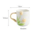 Axyaa Camellia Flower Ceramic Coffee Mug, 450ml Capacity
