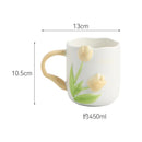 Axyaa Camellia Flower Ceramic Coffee Mug, 450ml Capacity