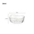 Axyaa Japanese Style Iceberg Glass Bowl with Gold Rim, Large Size