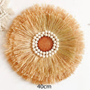 Axyaa Nordic Rattan Wall Basket Decor - Hanging Ornament and Crafted Wall Frame