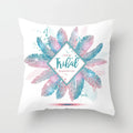 Axyaa Feather Dreamcatcher Print Cushion Cover for Elegant Sofa Decoration