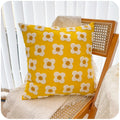 Axyaa Yellow Flower Embroidery Pillow Cover 45X45 Cojines Home Decor Sofa