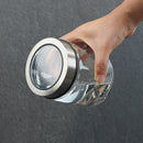 Axyaa Glass Storage Jar Kitchen Tea Coffee Bean Sealed Metal Lid Home Decor