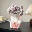 Axyaa Woman Statue Ceramic Vase | Home Decoration Flower Arrangement Accessory