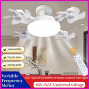 Axyaa Creative Drone Ceiling Fan Light Remote Control E27 Quiet Bedroom Decor